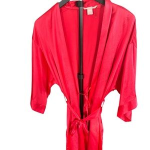 Victoria's Secret Vibrant Red Satin Robe